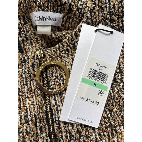 Calvin Klein NWT $134 Textured Tweed Sleeveless Sheath Dress, Women's Size 8 - Picture 8 of 10